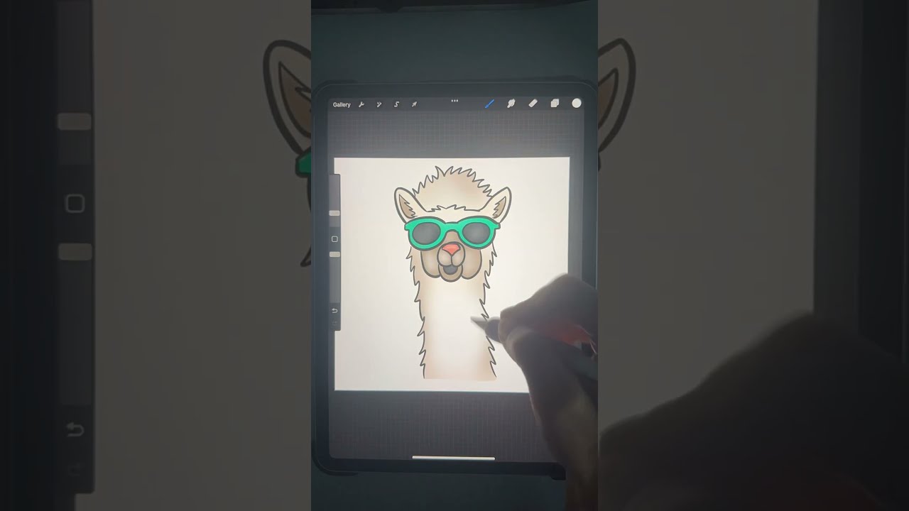 Drawing in Procreate a Llama #shorts  #procreatetutorial #procreatedrawings #procreateart #llama