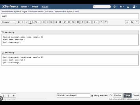 Confluence 5 MultiExcerpt WikiMarkup demo