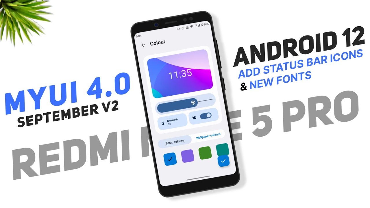 MYUI 4.0 September Update V2 For Redmi Note 5 Pro | Android 12 | Add Status Bar Icon Mods & New Font