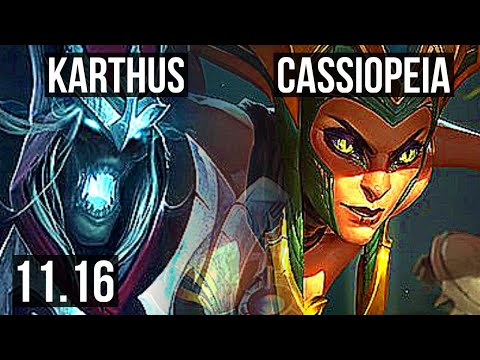 KARTHUS & Leona vs CASSIOPEIA & Sona (ADC) | Rank 3 Karthus, 8/1/6 | EUW Challenger | v11.16