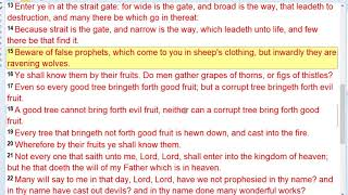 STRONG WARNING! A STRONG DELUSION: BEWARE OF FALSE PROPHETS A CORRUPT TREE CANNOT PRODUCT GOOD FRUIT