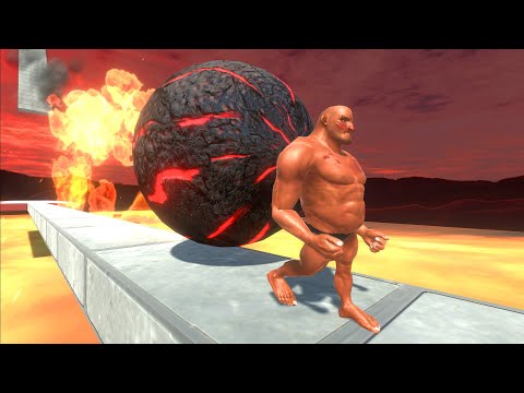 The escape of the units from the fireball - Animal Revolt Battle Simulator