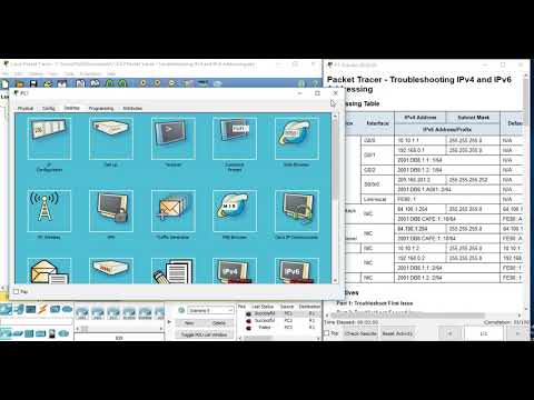 7.3.2.9 Packet Tracer - Troubleshooting IPv4 and IPv6 Addressing(Quick)