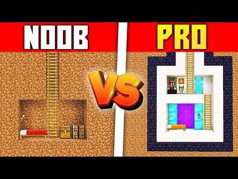 Dash Empire - MINECRAFT NOOB vs PRO : SAFEST UNDERGROUND BUNKER BUILD CHALLENGE