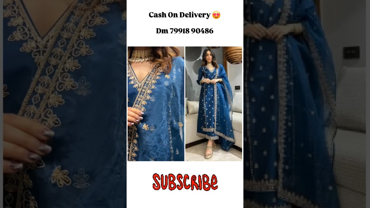 Embroidered SILK Straight Kurta Set | Perfect for Festive 2025 #season #blue #silk #trending #viral