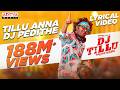 Tillu Anna DJ Pedithe Lyrical DJ Tillu Songs Siddhu Neha Shetty Vimal Krishna Ram Miriyala