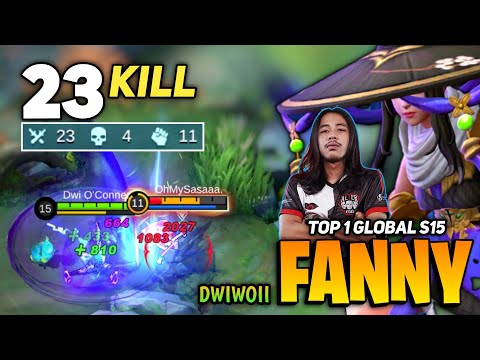 23 KILL! Fanny Insane Cable Gameplay [ Former Top 1 Global Fanny ] By Dwiwoii - Mobile Legends