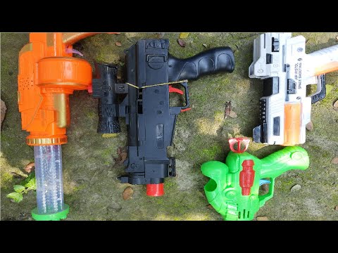 Looking M31 ukraine russia Toys Gun but FAKE AK47 ||  M134 Mini Gatling Nerf Toy Gun-Double Shotgun