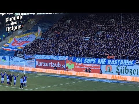 FC Hansa Rostock 1:0 1. FC Magdeburg 24.02.2018 | Choreo, Pyro & Support
