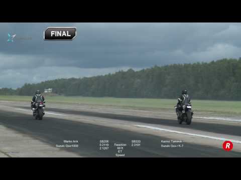 Marko Arik vs Karmo Tammik, Street Bike klassi finaal @ Speedest Legends 2017 - Pärnu airfield