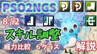 【PSO2NGS】バランス調整まとめ！調整前後の比較でよくわかる６クラス！8/2【ゆっくり実況】