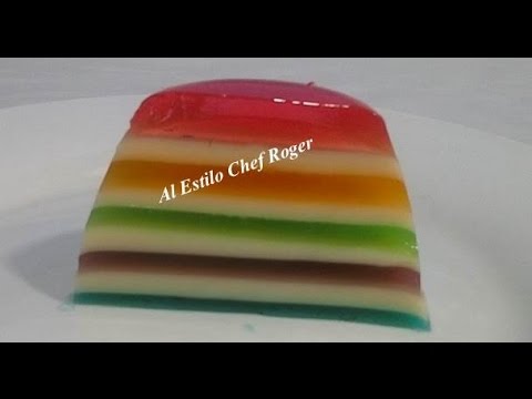 GELATINA DE ARCOIRIS, Receta #230, gelatina, gelatinas Video