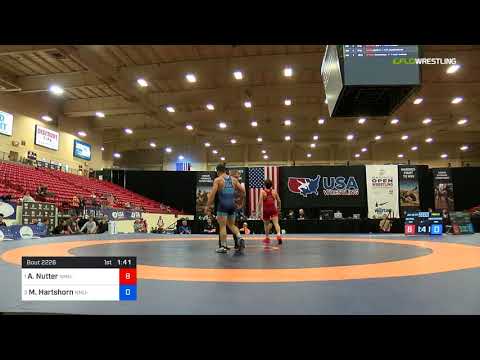 2018 Marine Corps US Open/UWW Junior Greco Roman 63 Finals - Alston Nutter (NMU-) Vs. Mason Hartsh