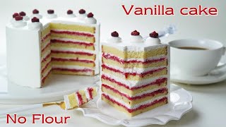 밀가루 없음 / 컵 계량 / 촉촉한 바닐라 스펀지 케이크 / Moist Vanilla Sponge Cake Without Flour Recipe / 글루텐 프리
