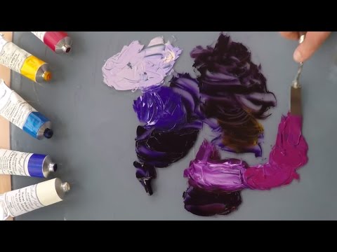 Mixing Deep Purple - Michael Harding Oil Colour with Vicki Norman