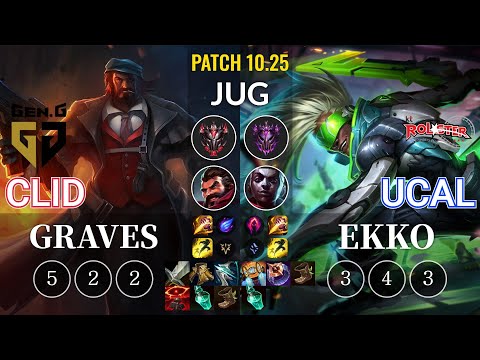 GEN Clid Graves vs KT Ucal Ekko Jungle - KR Patch 10.25