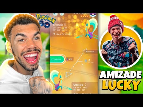 O IV DA CRESSELIA SHINY LUCKY ME SURPREENDEU *lucky trade com aruan* - POKEMON GO | Cris |