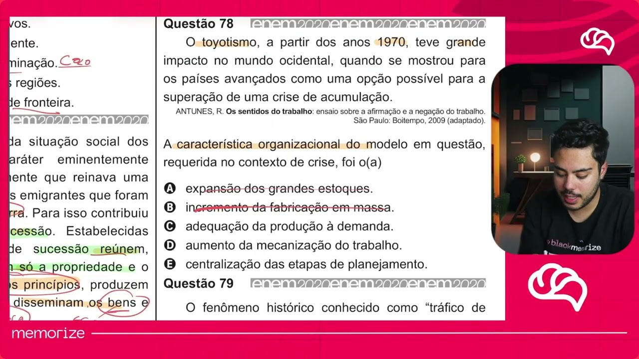 Resolução em Vídeo — Questão 78 ENEM 2020
