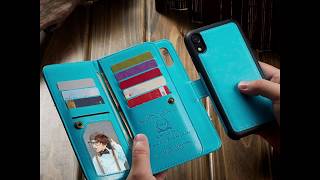 BRG iPhone XR Wallet Magnetic Detachable 2 in 1 Case