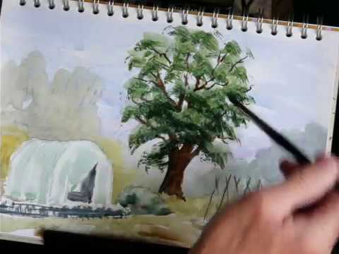 Thumbnail of Painting A Summer Tree Using Watercolour stage 2.