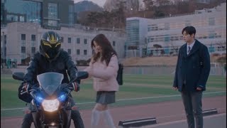 jugyeong riding a motorcycle with seojun TRUE BEAU