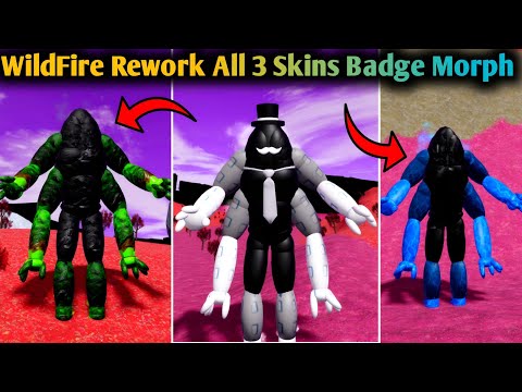WildFire Rework All 3 New Skins Badge Morphs Full Attack Abilities In Tiny Universe Roleplay - TUR