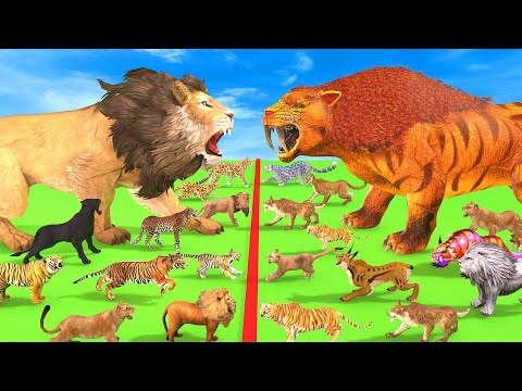 Animal Epic Battle Prehistoric Big Cats VS Modern Big Cats Mammals Animal Revolt Battle Simulator
