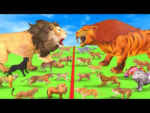 Animal Epic Battle Prehistoric Big Cats VS Modern Big Cats Mammals Animal Revolt Battle Simulator