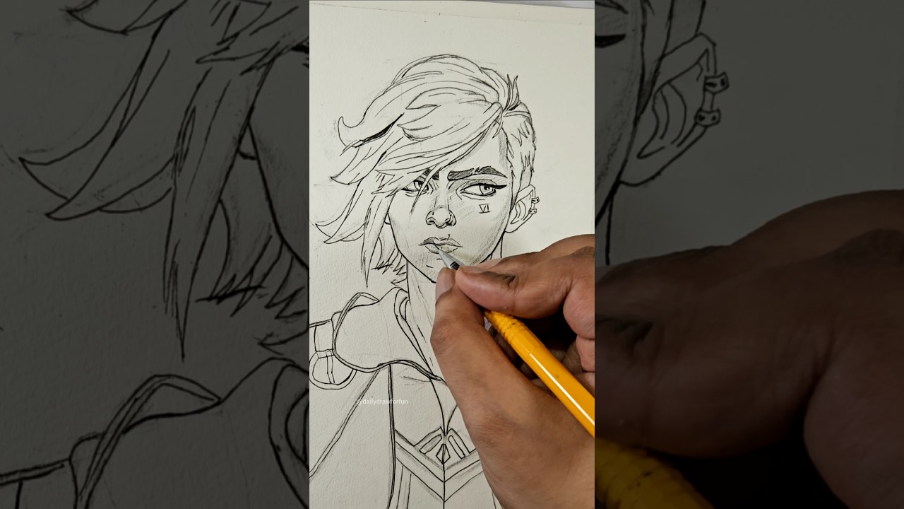 Drawing Vi from Arcane #leagueoflegends #drawing #arcane