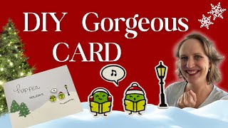 Easy Cricut Christmas Card That Looks Expensive! | Quick DIY Cardmaking with Stamps & Coloring 🎄✨