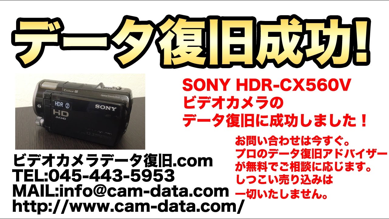 HDR-CX560V ソニービデオカメラ画像復旧 これで解決！ | ビデオカメラ