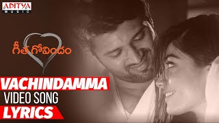 Vachindamma Video Song With Lyrics  Geetha Govinda