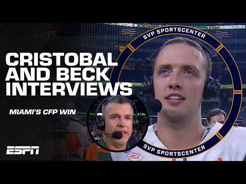 Mario Cristobal and Carson Beck after Miami's Cotton Bowl victory over Ohio State 🎤 | SC with SVP