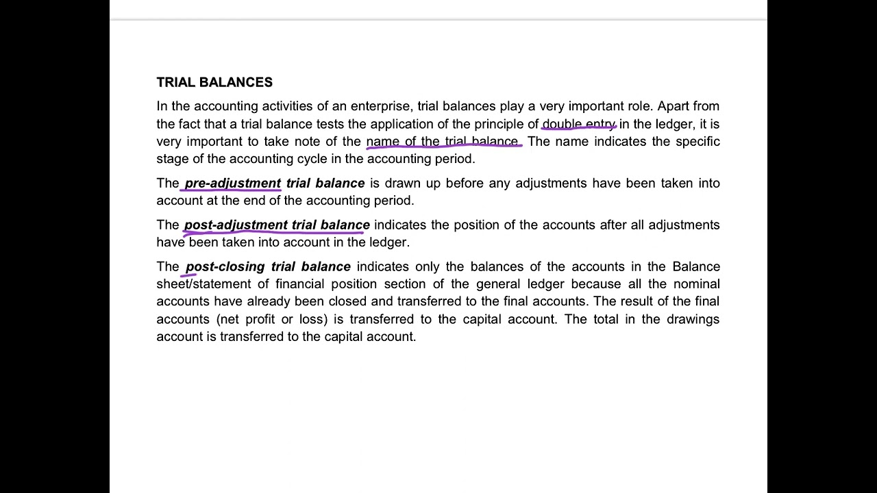 5. Trial Balance