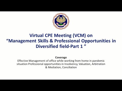 Recorded version of VCM on Management Skills & Professional Opportunities in Diversified Field-Part 1 (New)</span>