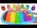 Satisfying Video L Mixing Candy With Making Rainbow Bathtub Cutting ASMR
