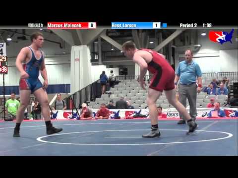 Marcus Malecek vs. Ross Larson at 2013 Junior Nationals - FILA - FS