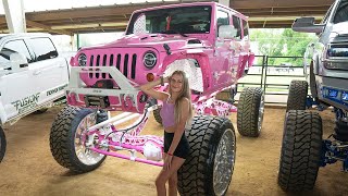 This GIRL has HUGE 27 LIFTED Barbie Jeep on 42's ($275K)