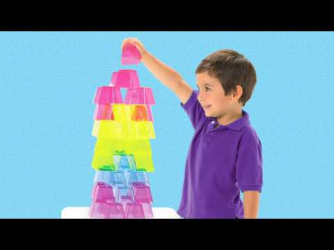 Slide 7 - Crystal Colour Stacking Blocks, 50 Pieces (video)