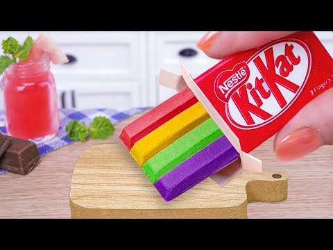 Sweet Chocolate 🍫🌈 Satisfying Miniature RAINBOW KITKAT Recipe | 1000+ Miniature Ideas By Mini Cakes