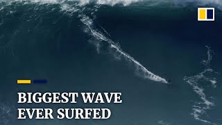 Biggest wave ever surfed finally gets into the record books at 26 metres (86ft) high