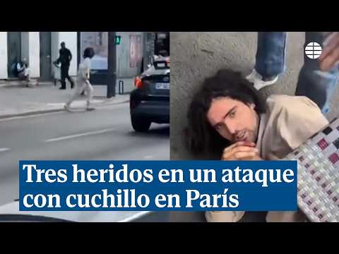 El moment en què redueixen el sospitós per ferir tres persones amb un ganivet a París