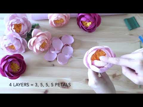 Free Tutorial - Simple Crepe Paper Peonies