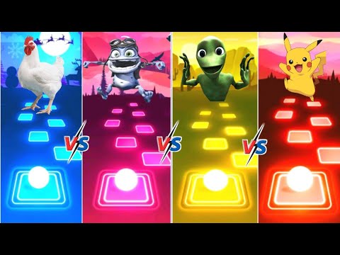 chicken song vs crazy frog vs Alien   dance vs pikachu vs Tiles Hop edm Rush