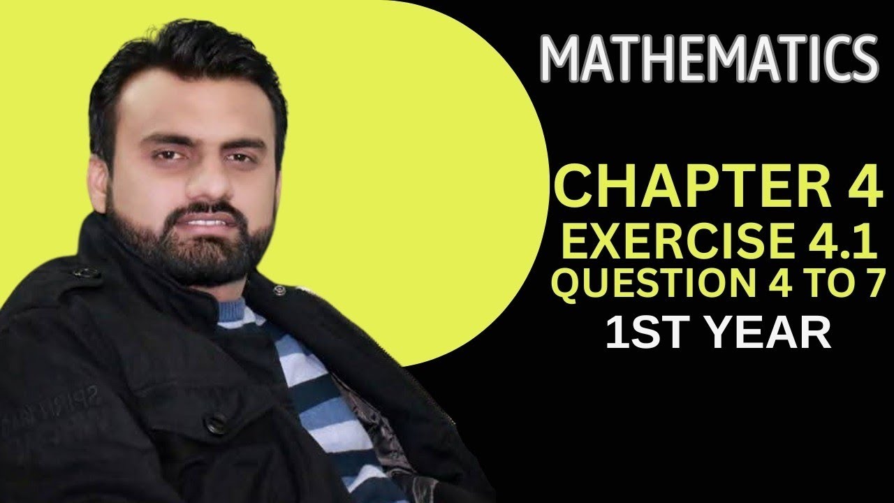 1st year chapter 4 Matrices and determinants Exercise 4.1 Q4 to Q7