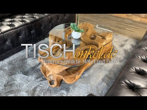 Einzelstück :: Couchtisch Root Carving in Handarbeit aus einem Baumstumpf geschnitzt