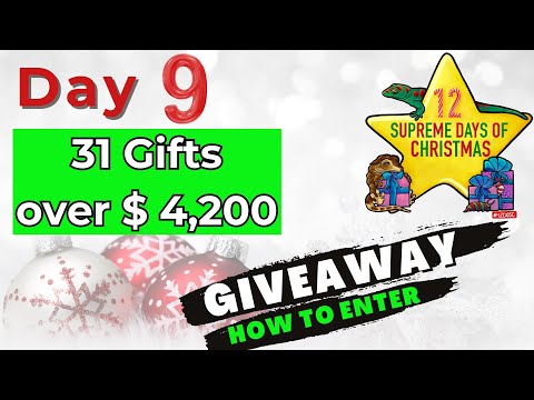12 Supreme Days of Christmas -  Day 9 How To Enter to Win 1 of 32 Gifts valued $ 4,200 !!!  #12sdoc