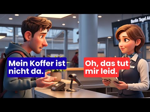 10 Echte Deutsche Dialoge (A2-B1) | Alltagssituationen im Hotel, Flughafen & Café