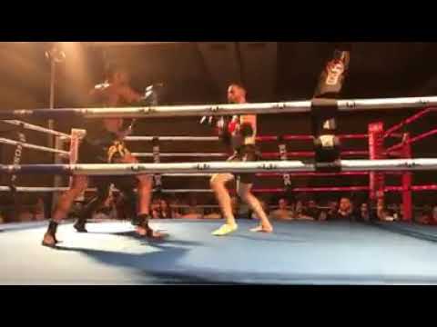 Ross Levine wins by TKO in Muay Thai Fight
