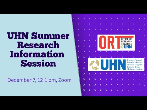 Uhn Summer Research Information Session